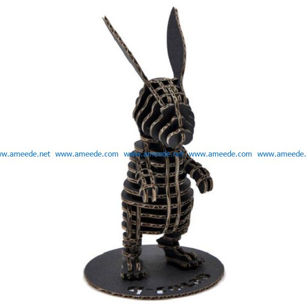 The rabbit stands on two feet file cdr and dxf free vector download for Laser cut
