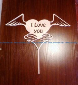 Topper i love you file cdr and dxf free vector download for Laser cut