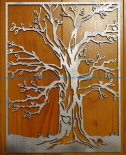 Tree carved hearts file cdr and dxf free vector download for Laser cut