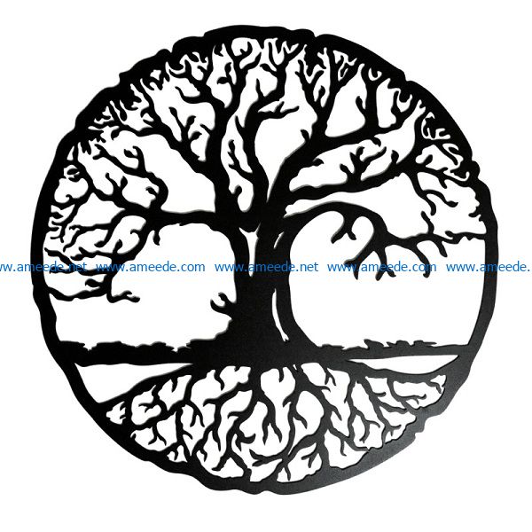 Tree of Life Circle file cdr and dxf free vector download for print or laser engraving machines