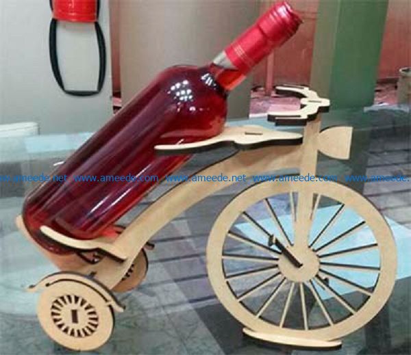 Tricycle shaped wine tray file cdr and dxf free vector download for Laser cut