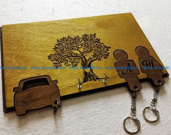 Two keys and a car file cdr and dxf free vector download for Laser cut