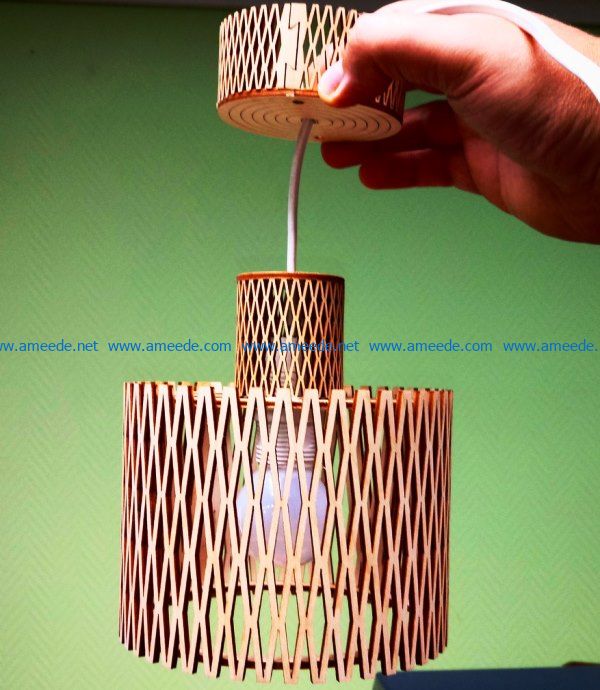 Template for Laser Cut Wooden Lampshade DXF File With 