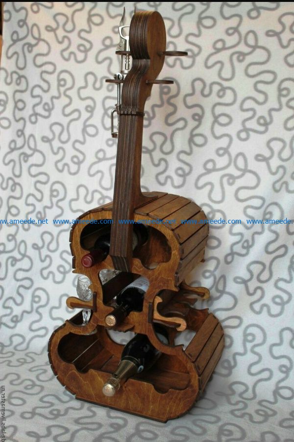 Violon minibar file cdr and dxf free vector download for laser engraving machines