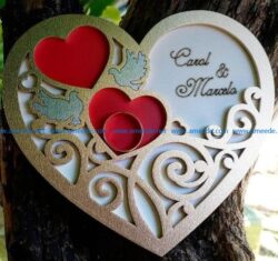 Wedding ring box file cdr and dxf free vector download for Laser cut