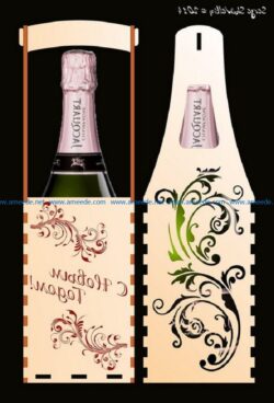 Wine bottle card file cdr and dxf free vector download for Laser cut