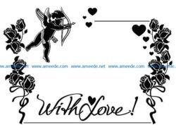 With love file cdr and dxf free vector download for print or laser engraving machines