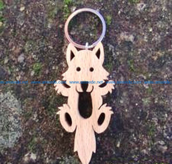 Wolf key chain file cdr and dxf free vector download for Laser cut