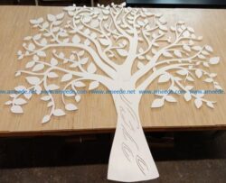 Wood tree file cdr and dxf free vector download for print or laser engraving machines