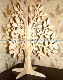 Wooden 3d tree file cdr and dxf free vector download for Laser cut
