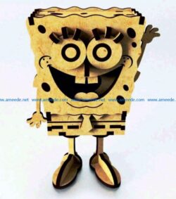 Wooden Spanchbob file cdr and dxf free vector download for Laser cut