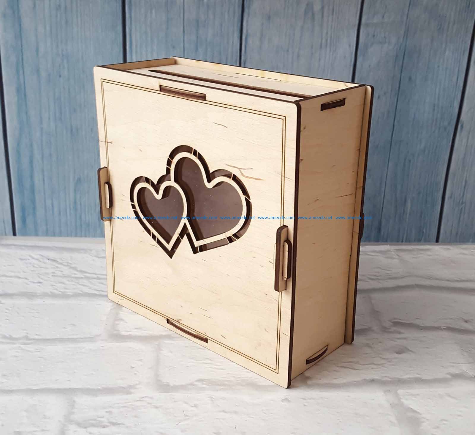 Wooden wedding photo box file cdr and dxf free vector download for Laser cut
