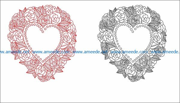 Wreath of hearts file cdr and dxf free vector download for print or laser engraving machines