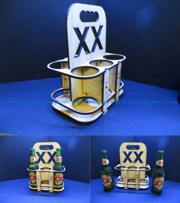 X beer tray file cdr and dxf free vector download for Laser cut