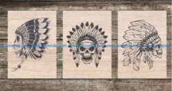 aboriginal skull  file cdr and dxf free vector download for Laser cut