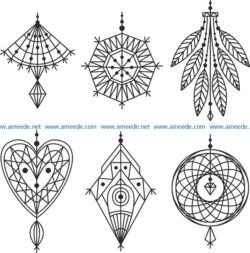 accessories vector set file cdr and dxf free vector download for print or laser engraving machines