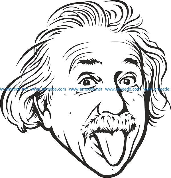 albert einstein vector file cdr and dxf free vector download for print or laser engraving machines