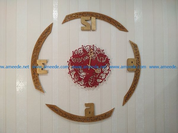 art wall clock file cdr and dxf free vector download for print or laser engraving machines