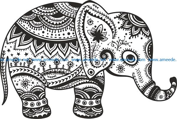 baby elephant file cdr and dxf free vector download for print or laser engraving machines