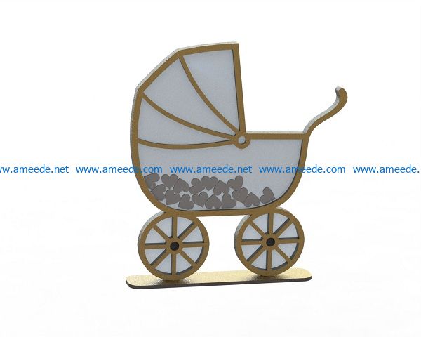 baby stroller file cdr and dxf free vector download for print or laser engraving machines