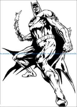 batman-and-his-weapon-coloring-page file cdr and dxf free vector download for print or laser engraving machines