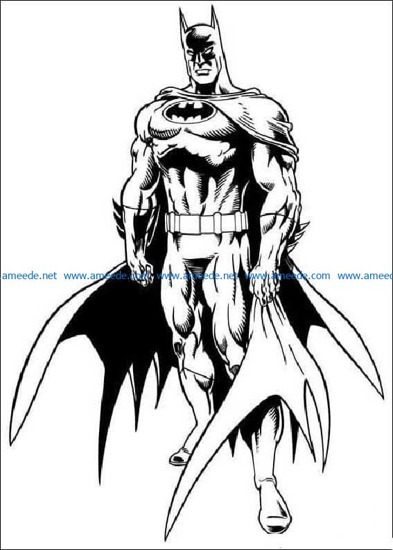 batman-coloring-page file cdr and dxf free vector download for print or laser engraving machines