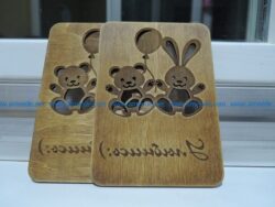 bear rabbits file cdr and dxf free vector download for Laser cut