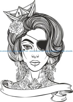 beauty woman print file cdr and dxf free vector download for print or laser engraving machines