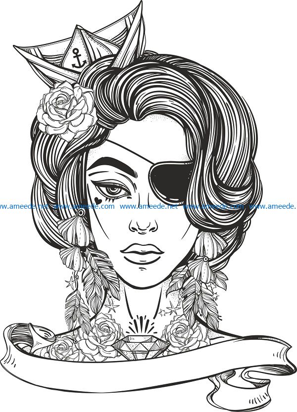 beauty woman print file cdr and dxf free vector download for print or laser engraving machines