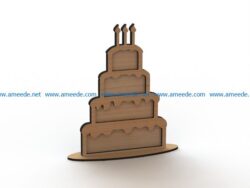 birthday cake file cdr and dxf free vector download for Laser cut