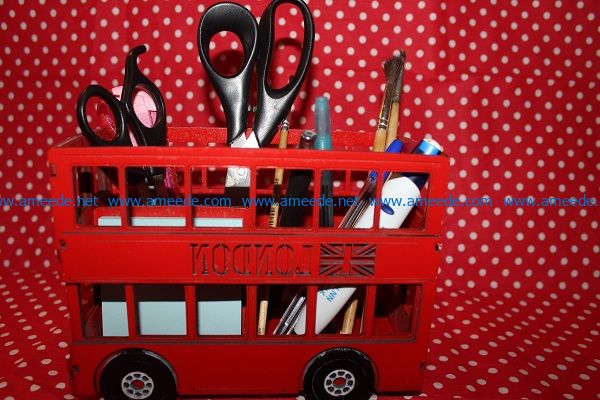 bus shaped pen case file cdr and dxf free vector download for Laser cut