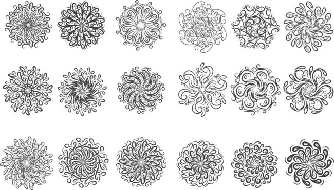 circular ornament set file cdr and dxf free vector download for Laser cut CNC
