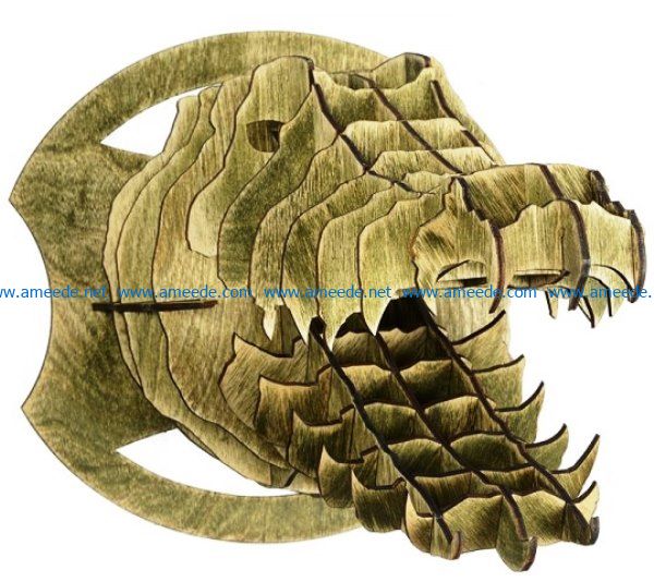 crocodile head file cdr and dxf free vector download for Laser cut CNC