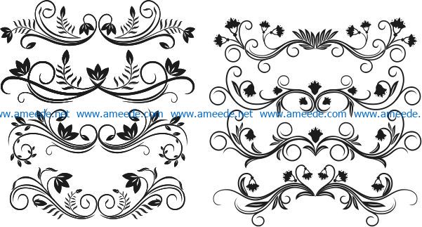 decor elements set file cdr and dxf free vector download for print or laser engraving machines