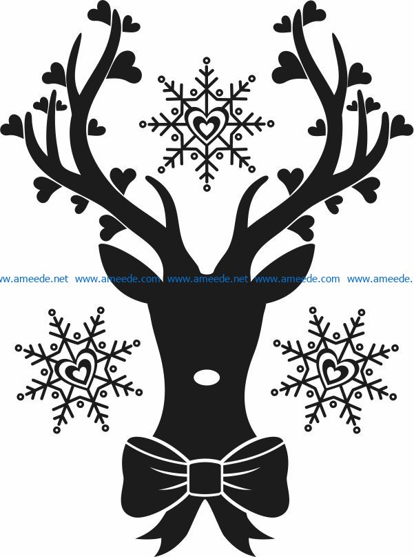 deer in love file cdr and dxf free vector download for Laser cut Plasma file Decal