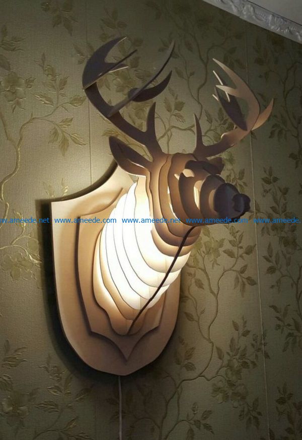 deer wall sconce file cdr and dxf free vector download for Laser cut