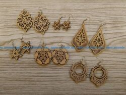 earrings file cdr and dxf free vector download for print or laser engraving machines