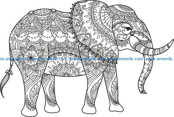 elephant black vector file cdr and dxf free vector download for print or laser engraving machines