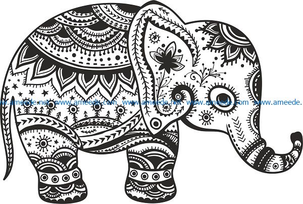 elephants file cdr and dxf free vector download for print or laser engraving machines