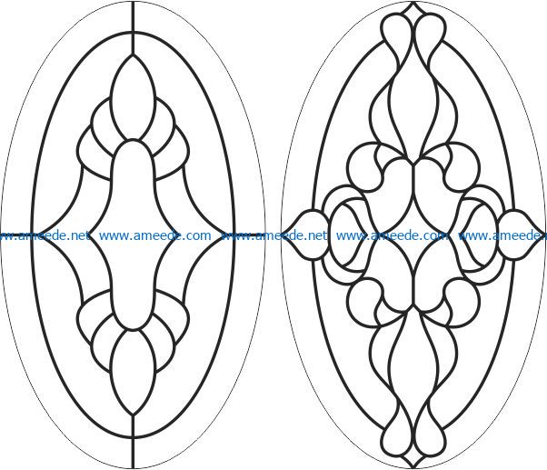 elliptical glass window template file cdr and dxf free vector download for laser engraving machines