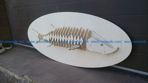 fish skeleton file cdr and dxf free vector download for Laser cut