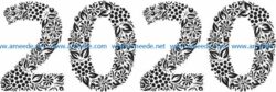 floral 2020 file cdr and dxf free vector download for print or laser engraving machines