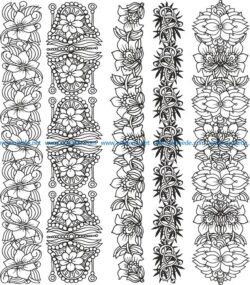 floral border vector file cdr and dxf free vector download for print or laser engraving machines