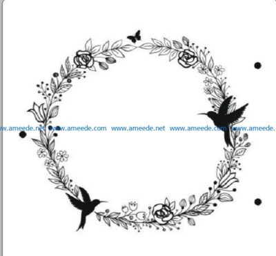 flower crown file cdr and dxf free vector download for print or laser engraving machines
