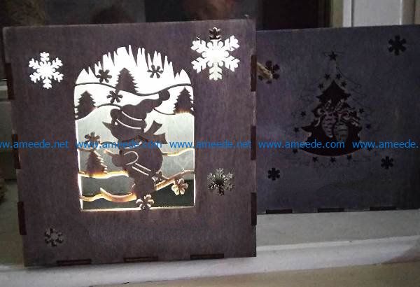 gift box snowman file cdr and dxf free vector download for Laser cut