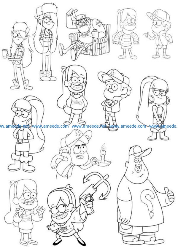 gravity falls file cdr and dxf free vector download for print or laser engraving machines