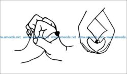 hand file cdr and dxf free vector download for print or laser engraving machines