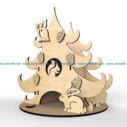 hardcover pine tree file cdr and dxf free vector download for Laser cut