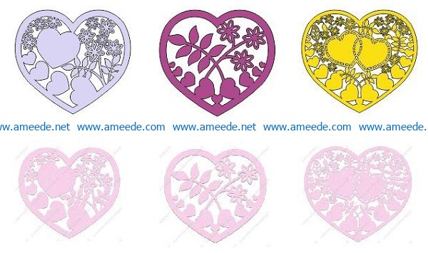 heart shape file cdr and dxf free vector download for print or laser engraving machines