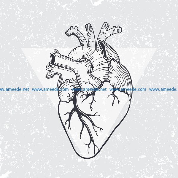 heart triangle print file cdr and dxf free vector download for print or laser engraving machines